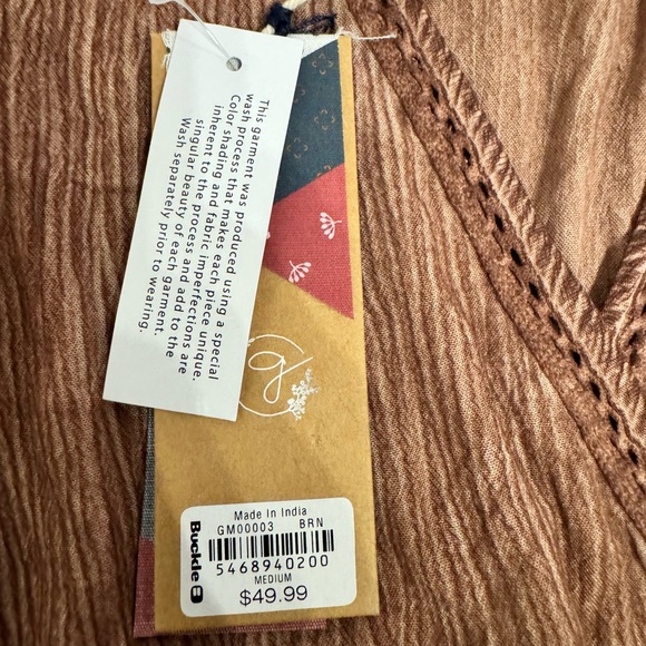 NWT Buckle Gimmick by BKE Tan Brown Tank Size Medium - Picture 2 of 3